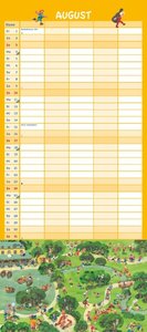 Ali Mitgutsch Familienkalender 2025 – Wandkalender – Familienplaner mit 5 Spalten – Format 22 x 49,5 cm