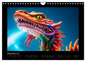 Phantasievolle Welt der Drachen (Wandkalender 2024 DIN A4 quer), CALVENDO Monatskalender