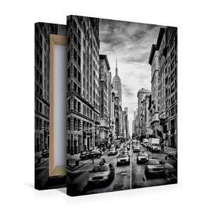 Premium Textil-Leinwand 30 cm x 45 cm hoch NYC 5th Avenue Monochrom