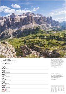 Südtirol Wochenplaner 2024. Wochenkalendarium, Zitate und viel Platz für Notizen in einem Kalender. Wand-Kalender 2024 mit schönen Fotos der südtiroler Landschaften