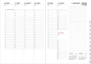 MARK'S 2024/2025 Taschenkalender A5 vertikal, Flower Pattern, Turqoise