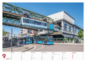Wuppertaler Schwebebahn 2023 Bildkalender A3 Spiralbindung