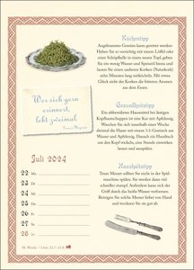 Was Großmutter noch wusste Wochenkalender 2024. Ein kleiner Kalender voll nützlicher Tipps für Garten, Haushalt und Gesundheit. Schön gestalteter Bildkalender 2024