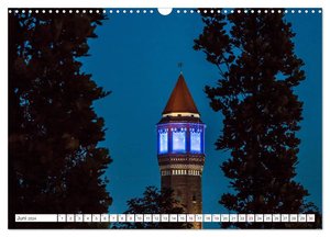 Lehrte - Lichter in der Nacht (Wandkalender 2024 DIN A3 quer), CALVENDO Monatskalender