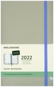 Moleskine 12 Monate Wochen Notizkalender Deutsch 2022 Large/A5, Blassgrau