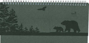 Tisch-Querkalender Nature Line Pine 2025 - Tisch-Kalender - Büro-Kalender quer 29,7x13,5 cm - 1 Woche 2 Seiten - Umwelt-Kalender - mit Hardcover