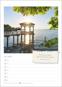 Lebensweisheiten Wochenkalender 2023. Kluge Zitate wöchentlich neu in einem Kalender 2023. Landschaften, die zum Träumen anregen. Fotokalender 2023.