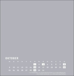 Bastelkalender 2023 Premium silbergrau groß. Blanko-Kalender zum Basteln mit extra Titelblatt für eine persönliche Gestaltung. Foto- und Bastelkalender 2023.