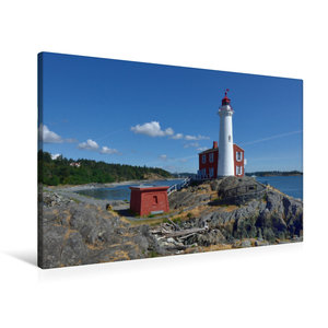 Premium Textil-Leinwand 90 cm x 60 cm quer Fisgard Lighthouse auf Vancouver Island