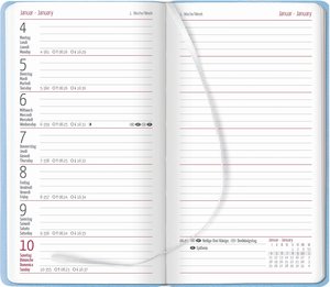 Ladytimer Slim Deluxe Sky 2023 - Taschen-Kalender 9x15,6 cm - Tucson Einband - mit Motivprägung - Weekly - 128 Seiten - Alpha Edition