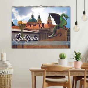 Ljubljana - Sloweniens wunderschöne Hauptstadt (Wandkalender 2024 DIN A2 quer), CALVENDO Monatskalender