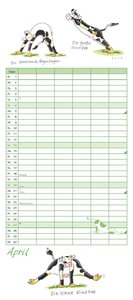 Yoga für Kühe Familienplaner 2025 – Wandkalender – Familien-Kalender mit 6 Spalten – Format 22 x 49,5 cm