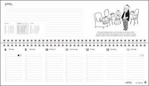 Loriot Büroplaner 2024. Humorvoller Tischkalender für mehr Organisation am Arbeitsplatz. Tischquerkalender mit Spiralbindung. Witziger Kalender für den Schreibtisch. 32 x 9 cm.