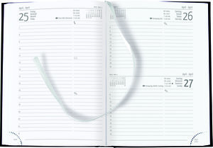 Buchkalender Tucson schwarz 2025 - Büro-Kalender A5 - Cheftimer - 1 Tag 1 Seite - 352 Seiten - Tucson-Einband - Termin-Planer - Zettler
