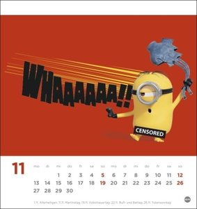 Minions Postkartenkalender 2023. Kleiner Tischkalender mit den witzigen gelben Kerlchen. Kalender im Postkartenformat zum Aufstellen oder Aufhängen.