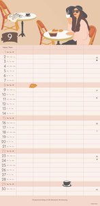GreenLine Happy Vibes 2024 Familienplaner - Familien-Kalender - Wandkalender - 22x45