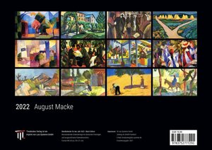 August Macke 2022 - Black Edition - Timokrates Kalender, Wandkalender, Bildkalender - DIN A4 (ca. 30 x 21 cm)