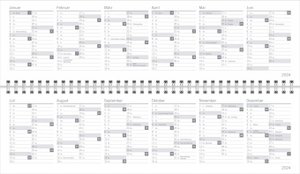 times&more Wochenquerkalender 2024. Bunter Tischkalender mit Punkten. Handlicher Wochenplaner im Querformat. Tischquerkalender 2024 zum Planen von Terminen.