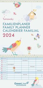 GreenLine Turnowsky 2024 Familienplaner -Wandkalender - Familien-Kalender - 22x45