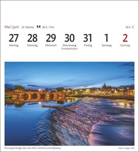 Schottland Sehnsuchtskalender 2024. Postkarten-Fotokalender voll typisch schottischer Motive. Wochenkalender mit Urlaubsfeeling. Die Schönheit Schottlands in einem Kalender. Zum Aufstellen und Aufhängen