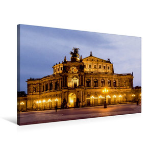 Premium Textil-Leinwand 75 cm x 50 cm quer Dresden - Semperoper
