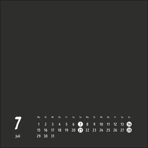 Bastelkalender 2024 schwarz klein. Blanko-Kalender zum Basteln und Verschenken mit extra Titelblatt für eine persönliche Gestaltung. Foto- und Bastelkalender 2024. Quadratisch 17 x 17 cm.