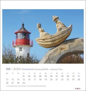 Ostseeküste Postkartenkalender 2024. Die Landschaft der Ostsee in einem dekorativen Fotokalender. Kleiner Kalender zum Aufstellen und Aufhängen mit heraustrennbaren Postkarten.