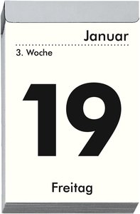 Tagesabreißkalender L 2025 - 6,6x9,9 cm - 1 Tag auf 1 Seite - mit Sudokus, Rezepten, Rätseln uvm. auf den Rückseiten - Bürokalender 304-0000