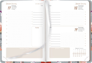 Alpha Edition - Mini-Buchkalender Style Roses 2025 Taschenkalender, 10,7x15,2cm, Kalender mit 352 Seiten, Mondphasen, viel Platz für Notizen und internationales Kalendarium