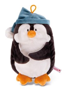 Nici 42038 - Winter Wärmflasche, Pinguin Toddytom, 33 x 20 cm, weiß/grau