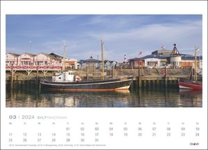 Sylt Panorama Postkartenkalender 2024. Endlose Sandstrände und Dünen in einem Foto-Kalender zum Aufhängen. Jeden Monat eine Postkarte zum Sammeln oder Verschicken.