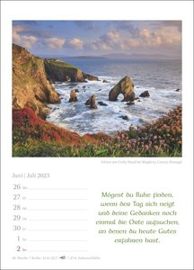 Irische Segenswünsche Wochenkalender 2023. Ein prachtvoller Foto-Kalender voll stärkender irischer Weisheiten. Jede Woche ein neues Zitat in einem tollen Wandkalender.