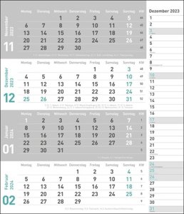 times&more 4-Monats-Planer türkis 2023. Praktischer Wandplaner mit Datumsschieber. Büro-Kalender mit Notizspalte und Jahresübersicht. Wandkalender 2023 fürs Büro. 30x35 cm