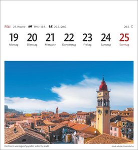 Griechische Inseln Sehnsuchtskalender 2025 - Wochenkalender mit 53 Postkarten
