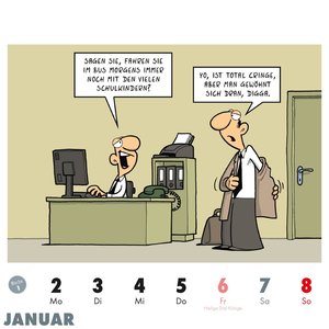 Bahnsinn! Der Pendlerkalender 2023: Tischkalender mit Cartoon-Postkarten