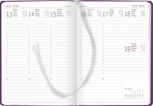 Ladytimer Grande Deluxe Purple 2025 - Taschen-Kalender A5 (15x21 cm) - Tucson Einband - mit Motivprägung - Weekly - 128 Seiten - Alpha Edition