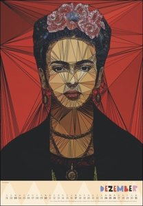 Frida Posterkalender 2023. Posterkalender mit ikonischen Motiven der Künstlerin. Kunst-Wandkalender 2023 als außergewöhnlicher Blickfang im Format 37x54 cm.
