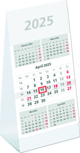 5-Monats-Aufstellkalender 2025 - 10,5x14,5 cm - 5 Monate auf 1 Seite - mit Kopftafel und Datumsschieber - Mehrmonatskalender - 982-0000