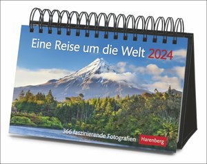 Eine Reise um die Welt Premiumkalender 2024. Tages-Tischkalender zum Umklappen, mit faszinierenden Aufnahmen aus aller Welt. Hochwertiger Foto-Tischkalender 2024