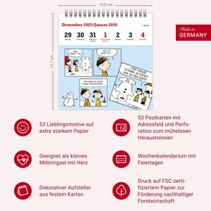 Peanuts Premium-Postkartenkalender 2026