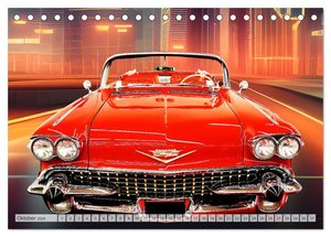 US Classic Cars im Jet-Age (Tischkalender 2024 DIN A5 quer), CALVENDO Monatskalender