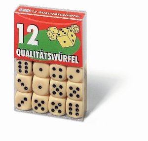 Ravensburger 27097 - 12 Würfel in Klarsichtbox, Spielzubehör, für die ganze Familie, Qualität