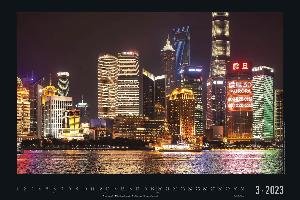 Big City Lights 2023 - Bildkalender 49,5x33 cm - Großstadtlichter - Reisekalender - Städte bei Nacht - Wandkalender - Wandplaner - Städtekalender
