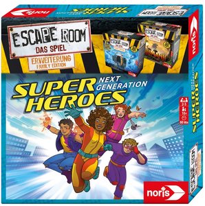 Noris 606101947 - Escape Room Das Spiel Family Edition, Super Heroes, Erweiterung