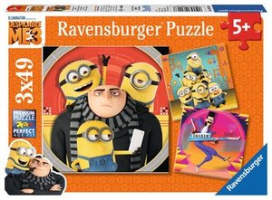 Ravensburger 080168 - Abenteuer mit den Minions, 3x49 Teile, Kinderpuzzle