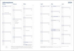 Cheftimer A6 mit Tageskalender. Petrol farbener Terminkalender 2024. Buch-Kalender mit Lesebändchen und Eckperforation. Wattierter Taschenkalender zum Planen von Terminen.