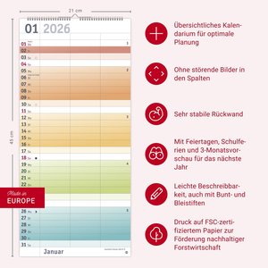 Bunte Wochen Planer für 2 2026