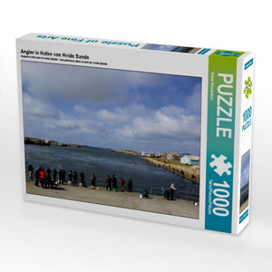 CALVENDO Puzzle Angler in Hafen von Hvide Sande 1000 Teile Puzzle quer
