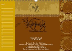 Indianisches Horoskop / Geburtstagskalender (Wandkalender immerwährend DIN A3 quer)