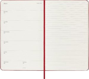 Moleskine 12 Monate Wochen Notizkalender 2024, Large/A5, Scharlachrot